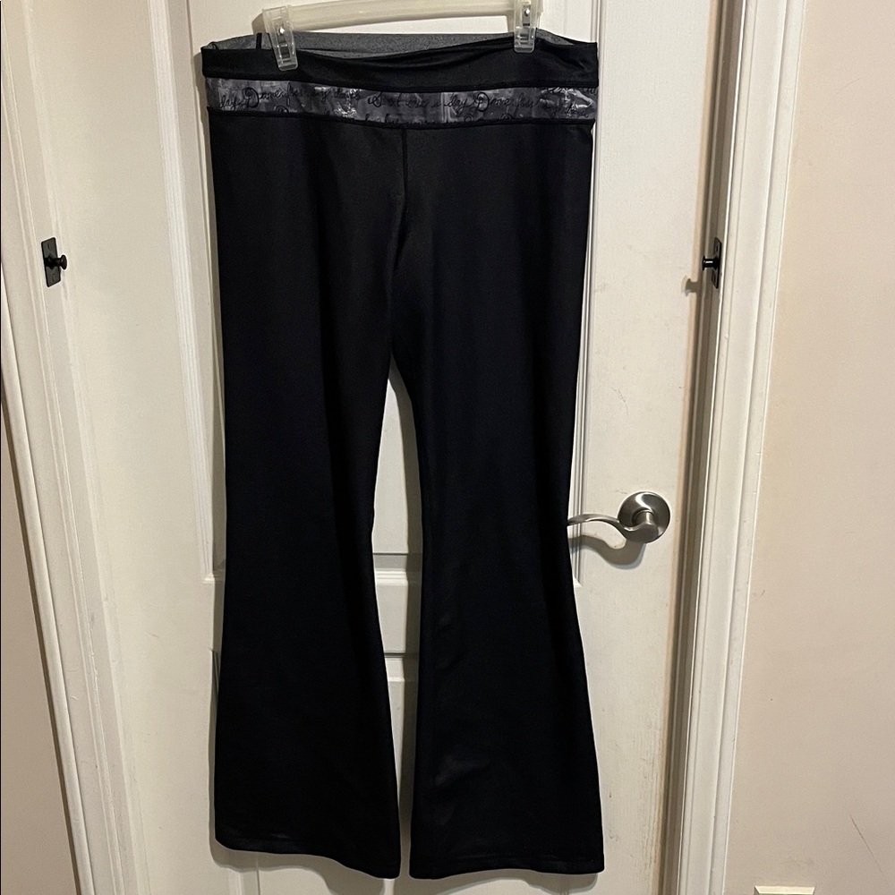 Lululemon Black Flared Yoga Pants with Subtle Waist Detail